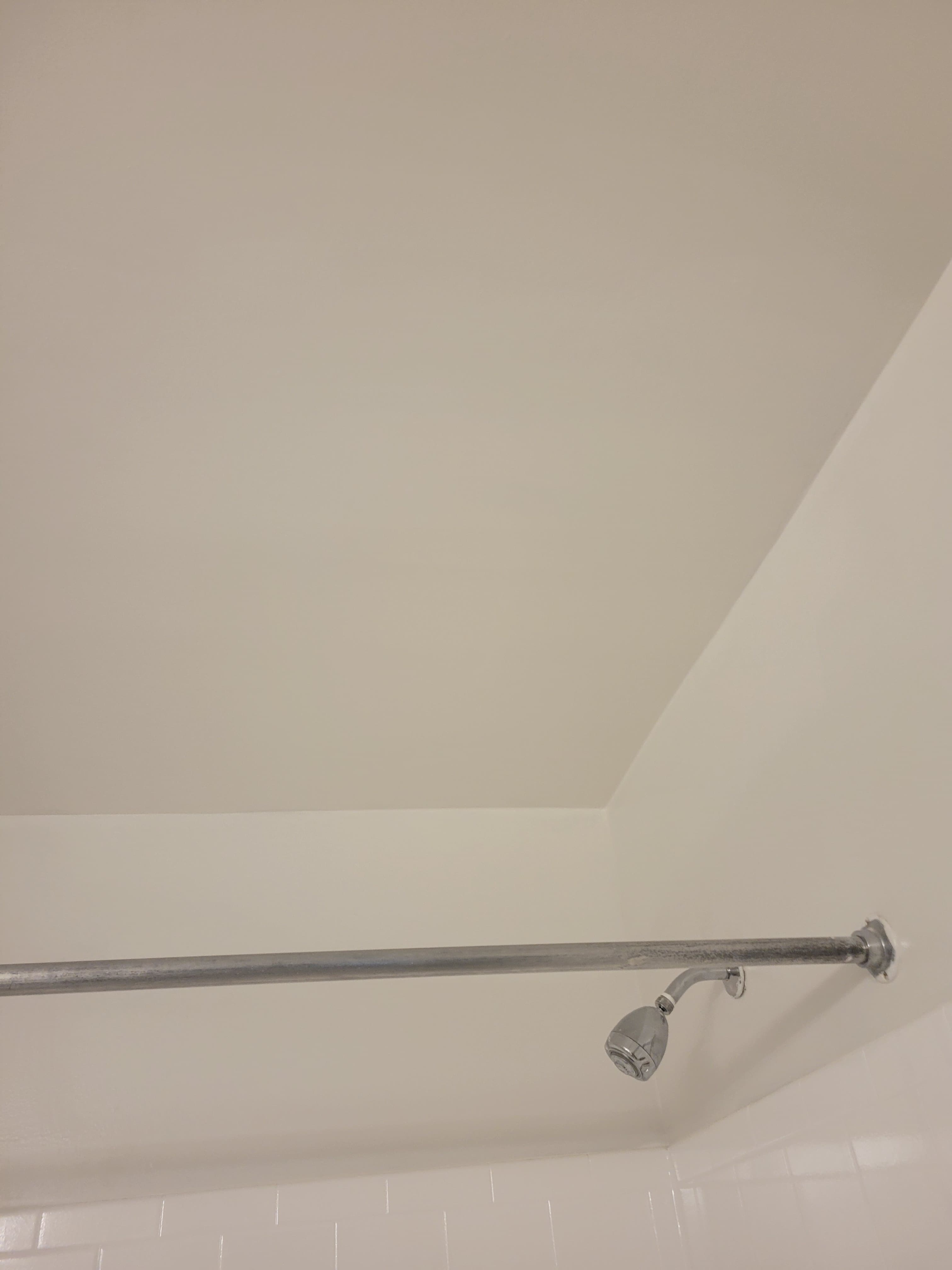 Shower ceiling after drywall finish and paint